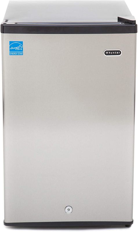 Photo 1 of Whynter CUF-210SS Energy Star 2.1 cu. ft. Stainless Steel Upright Lock Compact Freezer/Refrigerators, Cubic Feet