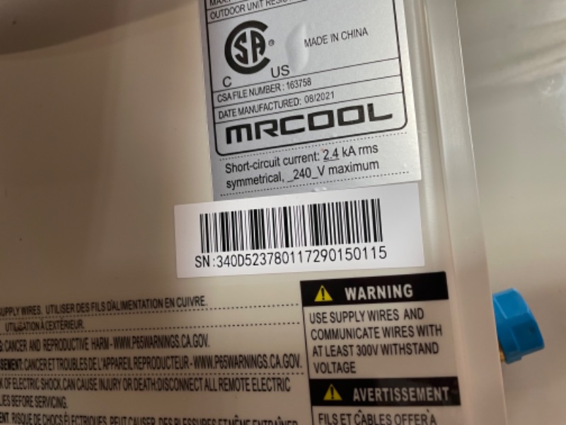 Photo 8 of **INCOMPLETE, MISSING HOSES**
DIY-09-HP-WMAH-230B 9000 BTU Wall Mounted Indoor Unit with Auto Restart Sleep Mode and Louver Position Memory in
