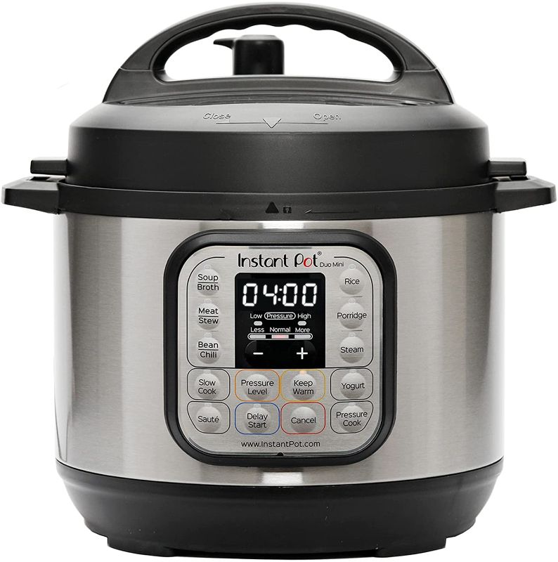 Photo 1 of ***DAMAGED LID**Instant Pot Duo 7-in-1 Electric Pressure Cooker, Slow Cooker, Rice Cooker, Steamer, Sauté, Yogurt Maker, Warmer & Sterilizer, 3 Quart, Stainless Steel/Black
