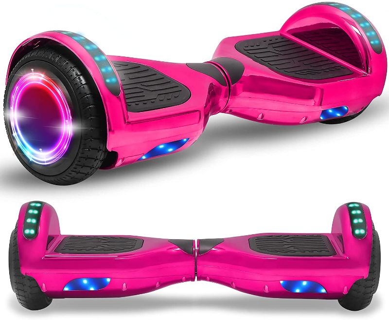 Photo 1 of Beston Sports Newest Generation Electric Hoverboard Dual Motors Two Wheels Hoover Board Smart self Balancing Scooter with Built in Speaker LED Lights for Adults Kids Gift (Chrome Fuchsia)