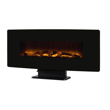 Photo 1 of **DAMAGED** Pleasant Hearth Muskoka 42" Black Curved Wall Mount Electric Fireplace
