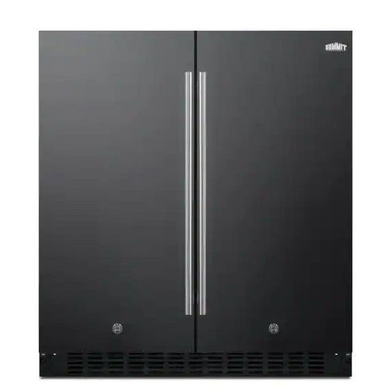 Photo 1 of Summit Appliance 30 in. 5.4 cu. ft. Built-In Side by Side Refrigerator in Black, Counter Depth
