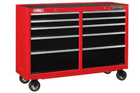 Photo 1 of **DAMAGED WHEEL** CRAFTSMAN 2000 Series 52-in W x 37.5-in H 10-Drawer Steel Rolling Tool Cabinet (Red)