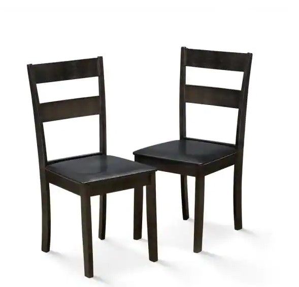 Photo 1 of Furinno Dallas Cappuccino PU Leather Dining Chair (Set of 2)