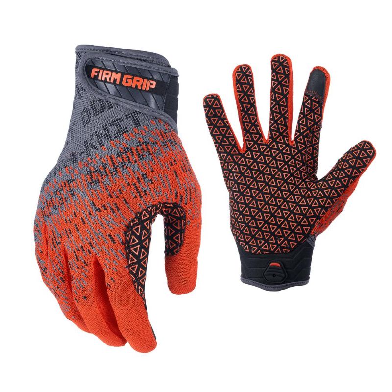 Photo 1 of FIRM GRIP Medium Dura-Knit Work Gloves, Orange/Black - 4 pack