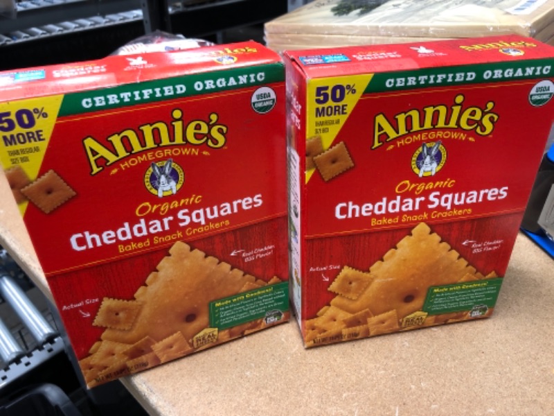 Photo 2 of  Annie's Organic Cheddar Squares Baked Snack Crackers, 11.25 oz Pack Of 2 