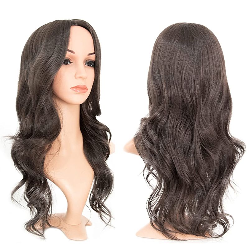 Photo 1 of Dark Brown Long Wavy Wig Middle Part Natural Looking Cosplay Wig for Women Heat Resistant Synthetic Party Wigs
Black Wig with Bangs Long wavy wig for Women Synthetic lace front wig Heat Resistant Wigs for Daily Party Cosplay
PACK OF 2 