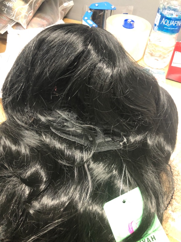Photo 1 of Black Wig with Bangs Long wavy wig for Women Synthetic lace front wig Heat Resistant Wigs for Daily Party Cosplay
