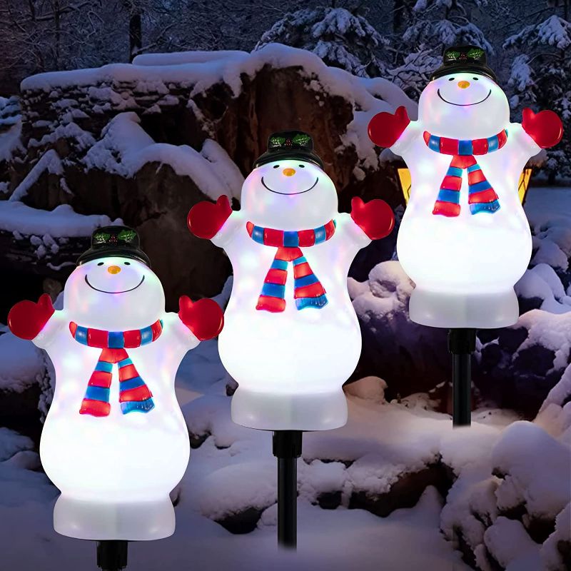 Photo 1 of 
Christmas Snowman Pathway Lights Outdoor Decoration, Snowman Landscape Path Lights Stake, 3-in-1 LED Waterproof Holiday Walkway Lights for Decor Garden, Yard, Lawn, Park, Porch, Lane, Path Plug in
