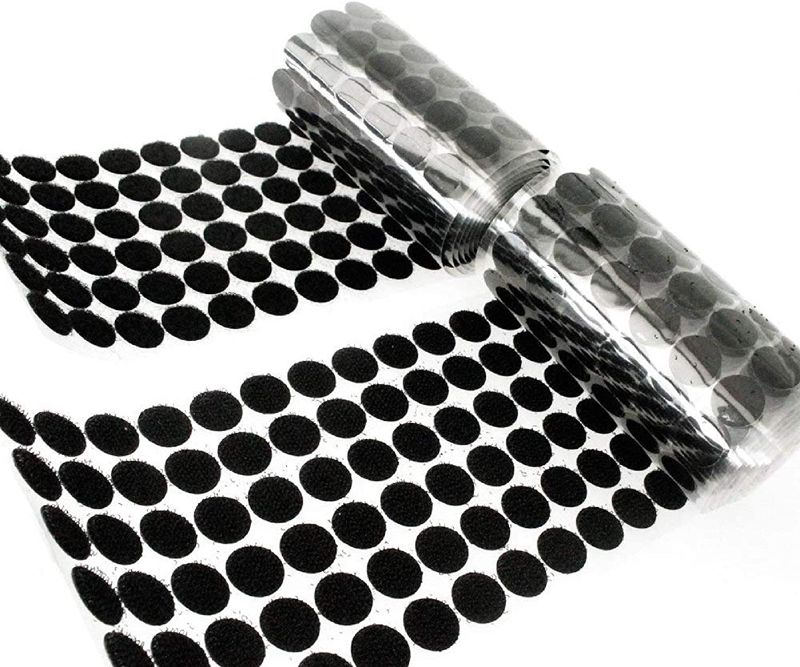 Photo 1 of 1000pcs Adhesive (500 Pair Sets) Diameter Sticky Back Coins Hook & Loop Self Adhesive Dots Tapes (20mm D Black)
