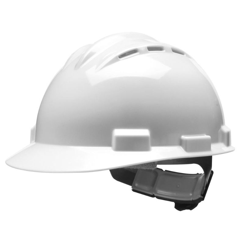 Photo 1 of MAXIMUM SAFETY White 4-Point Ratchet Suspension Vented Cap Style Hard Hat Size 6
