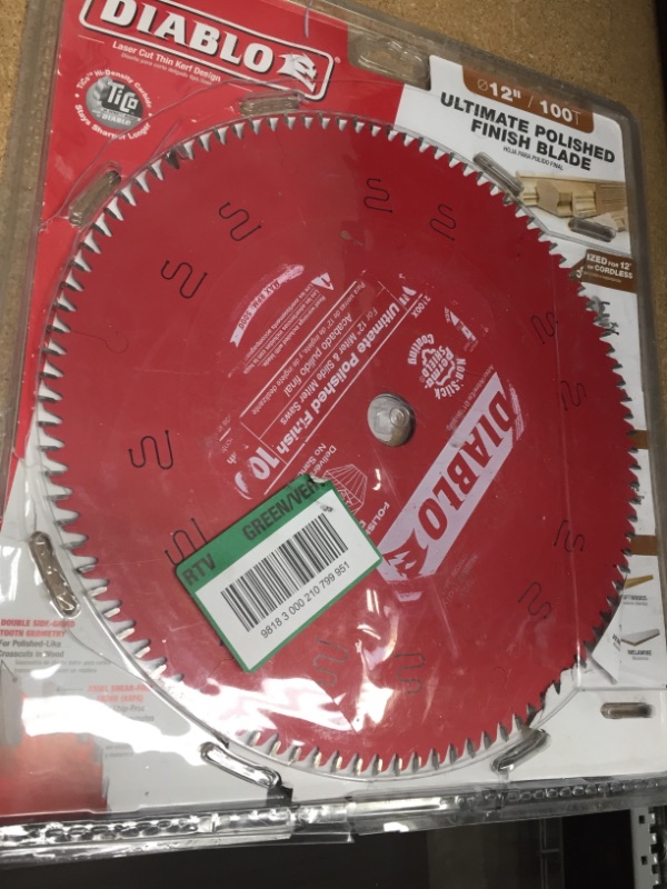 Photo 2 of DIABLO
12 in. x 100-Tooth Ultimate Polished Finish Circular Saw Blade