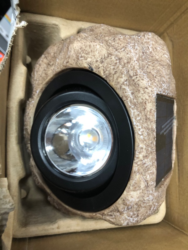 Photo 2 of 1-Light Solar Outdoor Integrated LED 3000K 30-Lumens Rock Spot Light