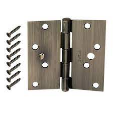 Photo 1 of 3 PACKS OF 3 Everbilt
4 in. Antique Brass Square Corner Security Door Hinges Value Pack (3-Pack)