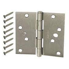 Photo 1 of 2 PACKS OF Everbilt
4 in. Satin Nickel Square Corner Security Door Hinges Value Pack (3-Pack)