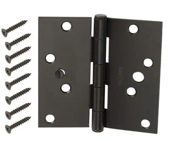 Photo 1 of 3 in. Oil-Rubbed Bronze Square Corner Door Hinge
