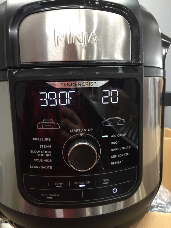 Photo 3 of Ninja FD401 Foodi 12-in-1 Deluxe XL 8 qt. Pressure Cooker & Air Fryer that Steams, Slow Cooks, Sears, Sautés, Dehydrates & More, with 5 qt. Crisper Basket, Deluxe Reversible Rack & Recipe Book, Silver
