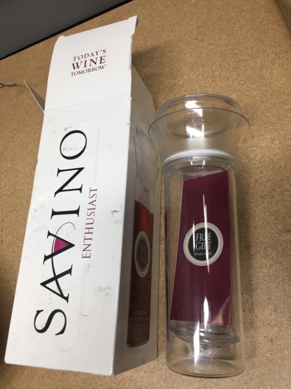 Photo 1 of Savino Wine Saver Preservation System, Luxury Shatterproof Airtight Decanter Carafe, Keeps 750 mL Red and White Wine Fresh for up to 7 days, Ultimate Wine Gift, Made in the USA