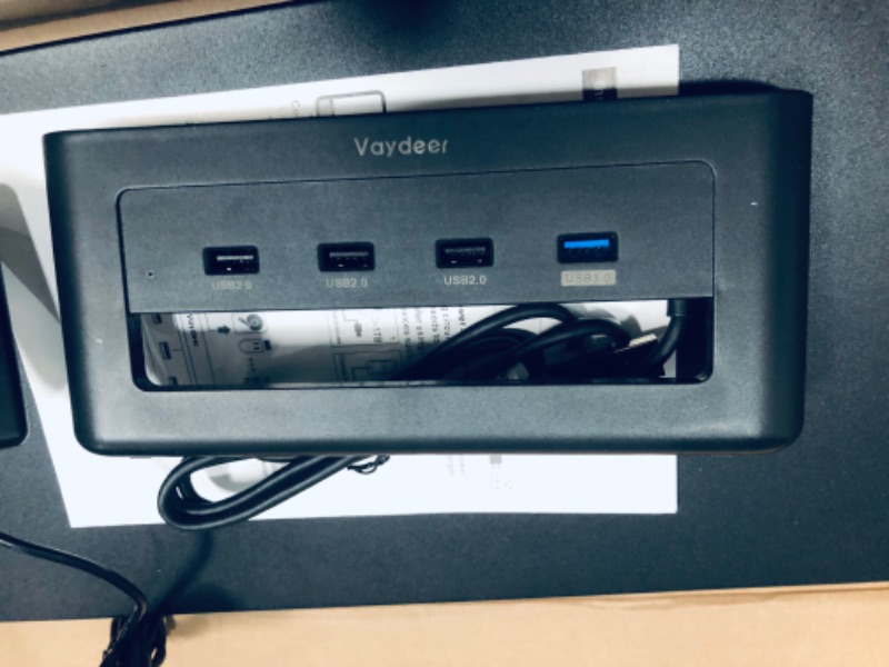Photo 1 of Vaydeer USB3.0 Wireless Charging Aluminum Monitor Stand Riser Support Transfer Data and Charging,Keyboard and Mouse Storage Desk Organizer up to 27inch for Computer MacBook PC (Black?
