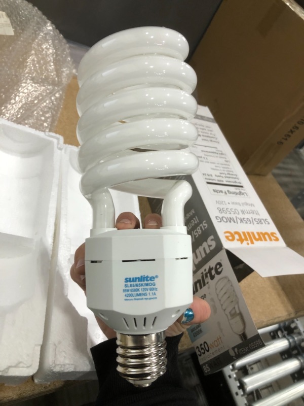 Photo 2 of Sunlite SL85/65K/MOG 85 Watt High Wattage Spiral Energy Saving CFL Light Bulb Mogul Base 120 Volt Daylight
