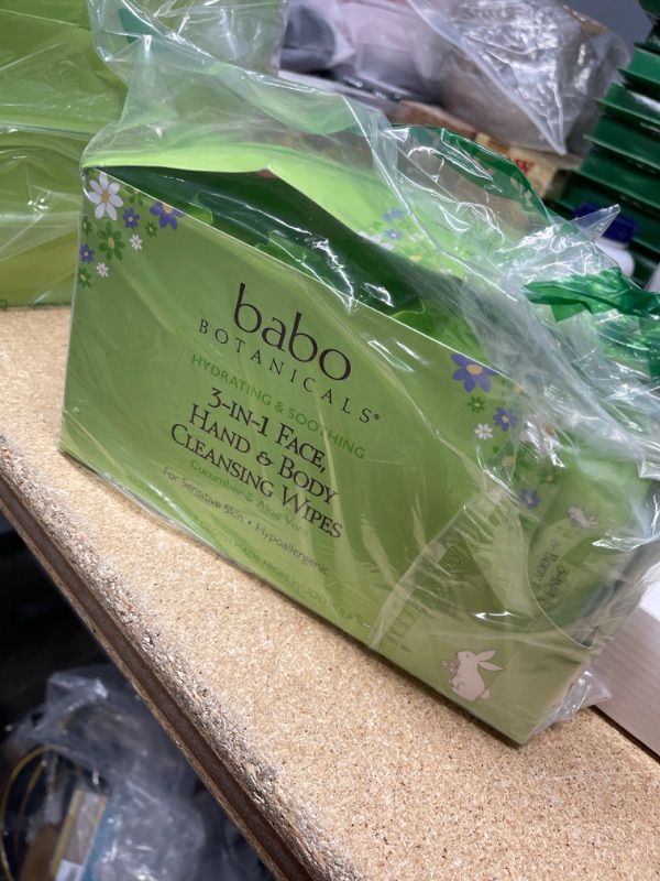 Photo 1 of Babo Botanicals Swim & Sport 3-in-1 Face, Hand & Body Wipes with Natural Cucumber and Aloe Vera, Hypoallergenic, Vegan, 30 Count (Pack of 4)
