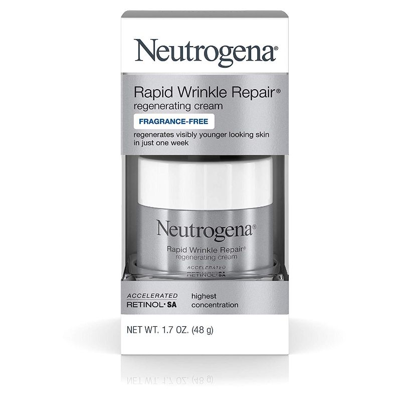 Photo 1 of **EXPIRES: 11/2022** Neutrogena Rapid Wrinkle Repair Cream 1.7 Ounce Fragrance-Free (50ml) (2 Pack)
