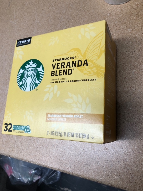 Photo 1 of **EXPIRES: 04/13/2022** **Sold As Is**  **No Refund** **No Returns**
 Starbucks K-Cup Coffee Pods—Starbucks Blonde Roast Coffee—Veranda Blend—100% Arabica—1 box (32 pods)
