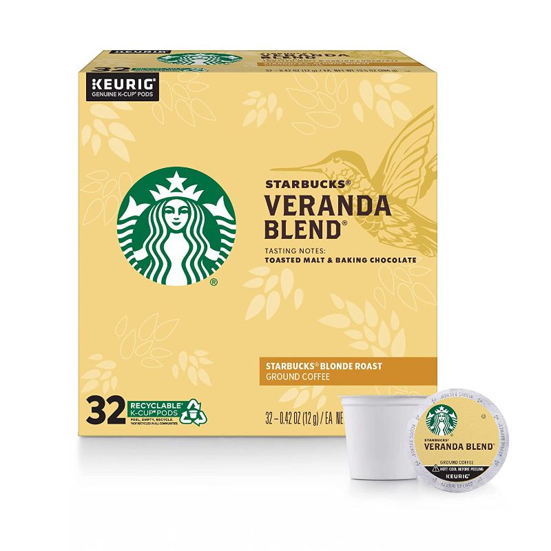 Photo 1 of **EXPIRES: 04/13/2022** **Sold As Is**  **No Refund** **No Returns**
 Starbucks K-Cup Coffee Pods—Starbucks Blonde Roast Coffee—Veranda Blend—100% Arabica—1 box (32 pods)
