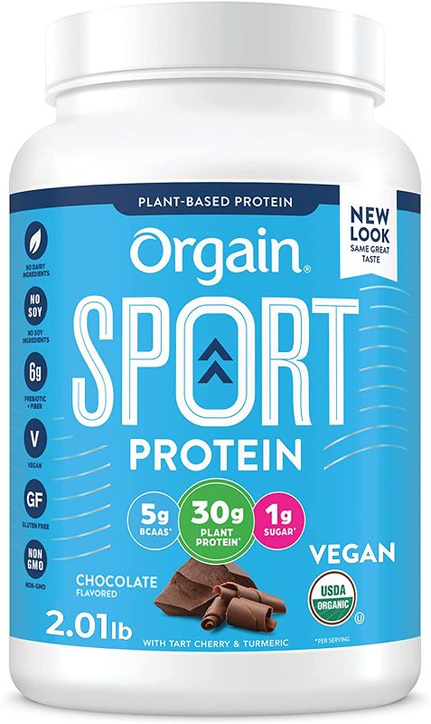 Photo 1 of **Sold As Is**  **No Refund** **No Returns** **expires 08/2022**
Orgain Chocolate Sport Plant-Based Protein Powder - 30g of Protein, Made with Organic Turmeric, Ginger, Beets, Chia Seeds, Brown Rice & Fiber, Vegan, Made Without Gluten & Dairy, Non-GMO, 2.