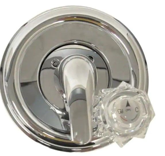 Photo 1 of 1-Handle Valve Trim Kit in Chrome for Delta Tub/Shower Faucets (Valve Not Included)
