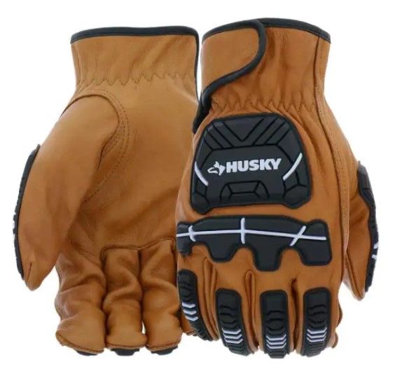 Photo 1 of Husky X-Large Premium Grain Cowhide Leather Heavy Duty Impact Work Glove