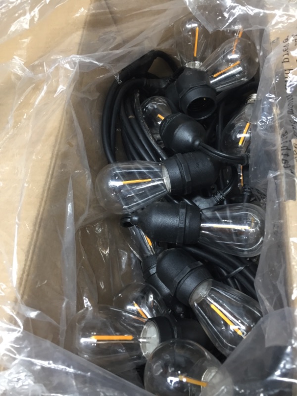 Photo 1 of 24-Bulb 48 ft. Vintage Cafe Integrated LED String Lights, Black