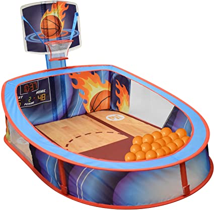 Photo 1 of MISSING BACKBOARD PIECE AND SOME POLES, Sunny Days Entertainment Basketball Ball Pit– Pop Up Play Tent | Sports Ball Pits for Toddlers
