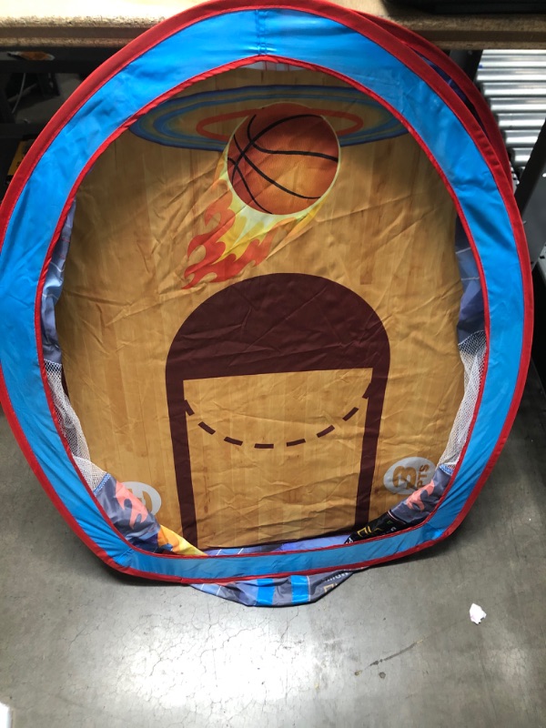 Photo 2 of MISSING BACKBOARD PIECE AND SOME POLES, Sunny Days Entertainment Basketball Ball Pit– Pop Up Play Tent | Sports Ball Pits for Toddlers
