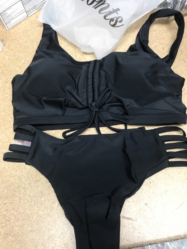 Photo 2 of Vaomts Cutout Bikini Set Underboob Push Up Swimsuit Sport Tank Low Waisted Bathing Suit SIZE 2-4