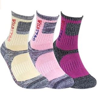 Photo 1 of DIFFERENT COLORS THAN STOCK PHOTO, 4 PACKS OF WILD STAG For Women Random Color, Multi-pack Cushion Outdoor Hiking Walking Trekking Socks SIZE 9-10
