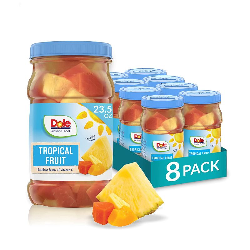 Photo 1 of **NO REFUNDS/RETURNS** *BEST BY 03/11/22** -Dole Tropical Fruit  23.5 Oz Resealable Jars, 8 Count
