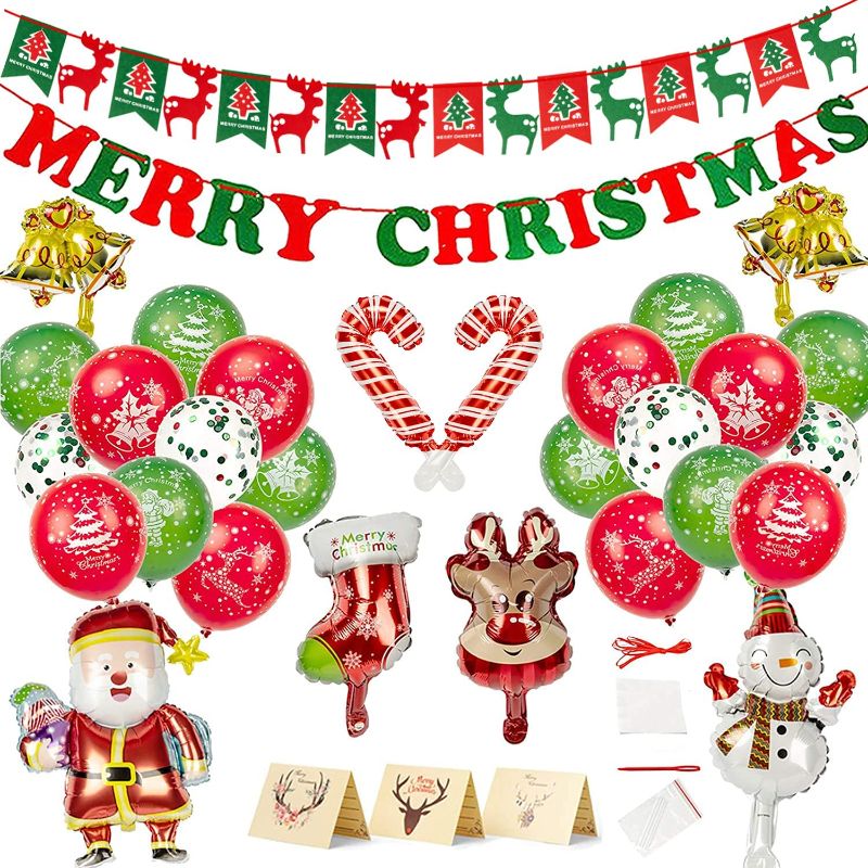 Photo 1 of **2 bags of- Christmas Decorations Balloons Merry Christmas Party Supplies