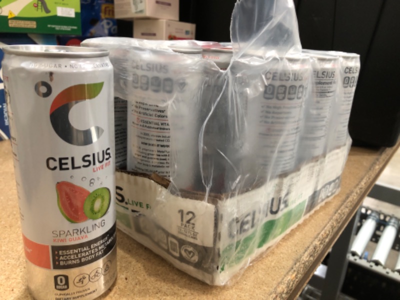 Photo 2 of **NO REFUNDS/RETURNS*- **BEST BY12/22**-CELSIUS Essential Energy Drink 12 Fl Oz, Sparkling Kiwi Guava (Pack of 12)
