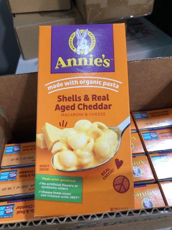 Photo 2 of **NO RETURNS/REFUNDS** BB: 07/17/22** -Annie's Homegrown Shells & Real Aged Wisconsin Cheddar, 6-ounces (Pack of 12)
