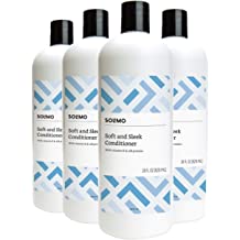 Photo 1 of **BB: 03/2024** Amazon Brand - Solimo Soft & Sleek Conditioner 28 Fluid Ounce (Pack of 4)