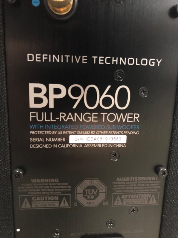 Photo 4 of Definitive Technology BP-9060 Tower Speaker Built-in Powered 10” Subwoofer for Home Theater Systems High-Performance Front and Rear Arrays Optional Dolby Surround Sound Height Elevation
