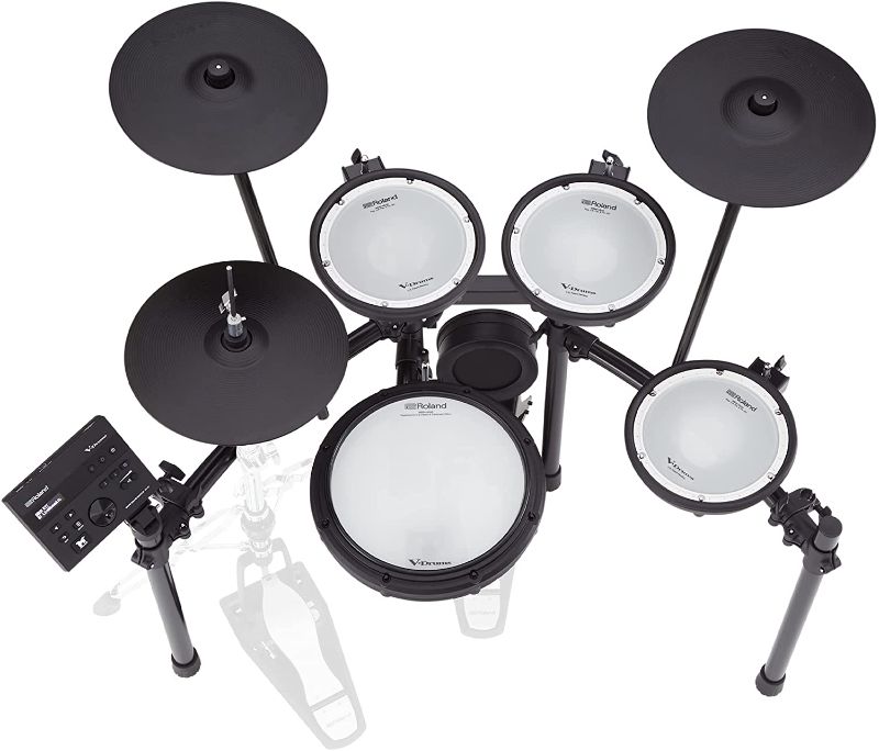 Photo 1 of Roland TD-07KVX Electronic V-Drums Kit – with VH-10 Floating Hi-Hat and Best-Ever Cymbals – Bluetooth Audio & MIDI – 40 Free Melodics Lessons, Black
