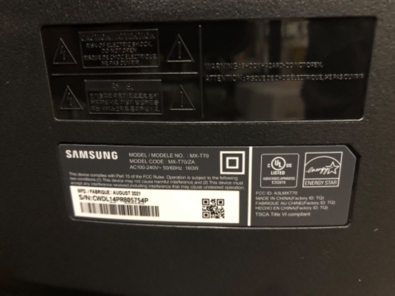 Photo 1 of Samsung MX-T70 Bluetooth Sound Tower Speaker