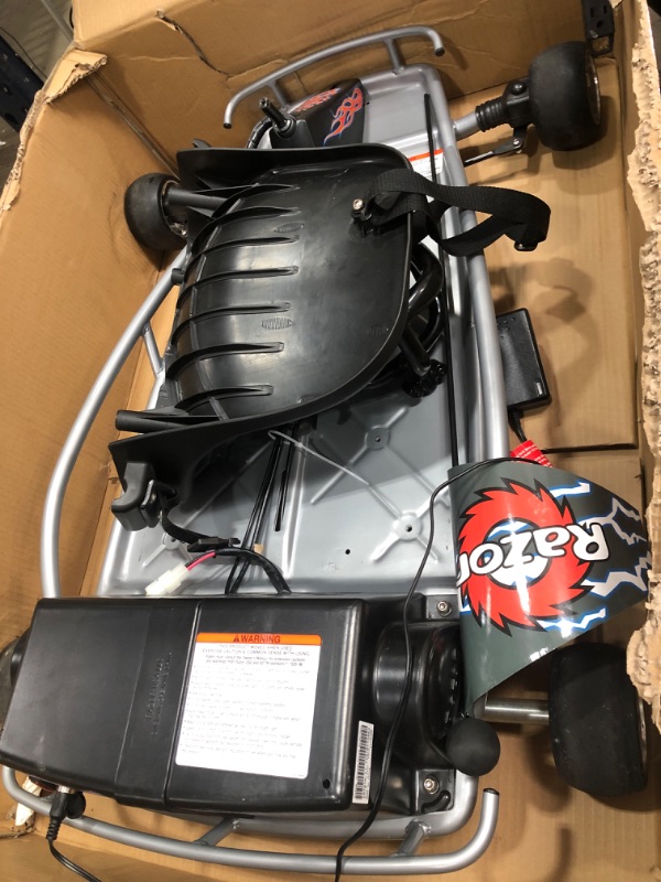 Photo 8 of ***DOESNT POWER ON**Razor Sports Equipment Ground Force Electric Go Kart Silver/Black