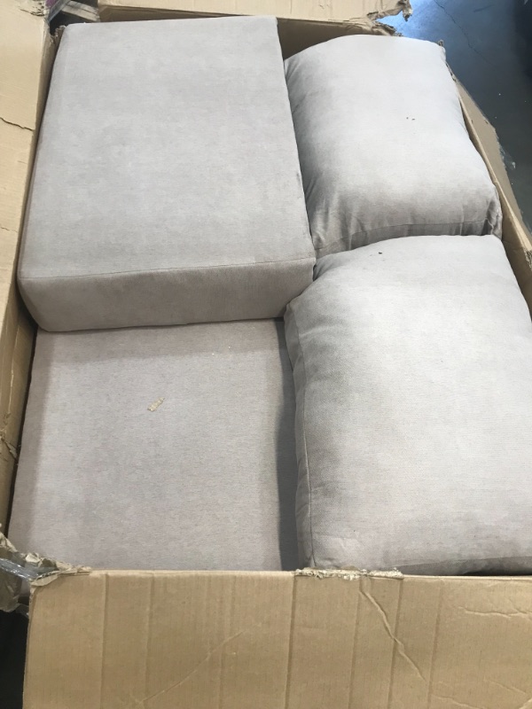 Photo 4 of *** INCOMPLETE*** ONLY BOX 3 *** MISSING BOXES 1 AND 2*** DIRT DAMAGE SEE PICTURES****
UNIROI Modern Polyester Textured Large Sectional Sofa Set, U-Shaped 7 Seaters Couch with Right/Left Chaise Lounge, Removable Ottoman for Living Room Furniture, Warm Gra