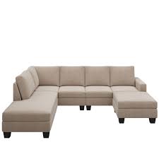 Photo 1 of *** INCOMPLETE*** ONLY BOX 3 *** MISSING BOXES 1 AND 2*** DIRT DAMAGE SEE PICTURES****
UNIROI Modern Polyester Textured Large Sectional Sofa Set, U-Shaped 7 Seaters Couch with Right/Left Chaise Lounge, Removable Ottoman for Living Room Furniture, Warm Gra