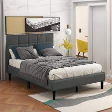 Photo 1 of *** STOCK PHOTO  FOR REFERENCE ONLY***
TWIN SIZED BED FRAME WITH GREY HEADBOARD. *** MINOR SCRATCHES, MAYBE MISSING SOME COMPONENTS*** 