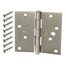 Photo 1 of 2 Everbilt
4 in. Satin Nickel Square Corner Security Door Hinges Value Pack (3-Pack)
