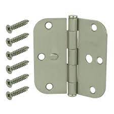 Photo 1 of 2 Everbilt
3-1/2 in. Satin Nickel 5/8 in. Radius Security Door Hinges Value Pack (3-Pack)